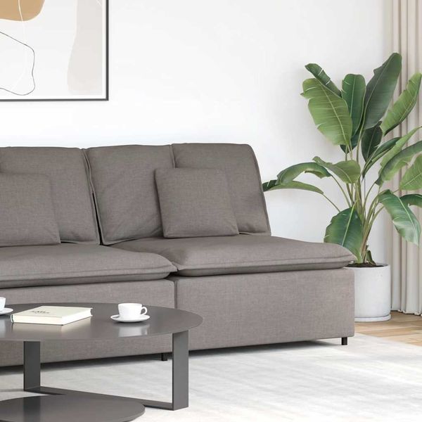 vidaXL Modulová stredová pohovka s vankúšmi, béžová 100 cm