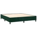 vidaXL Posteľný rám s boxspringom tmavozelený 160x200 cm zamat