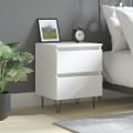 vidaXL Nočný stolík biely 40x35x50 cm spracované drevo