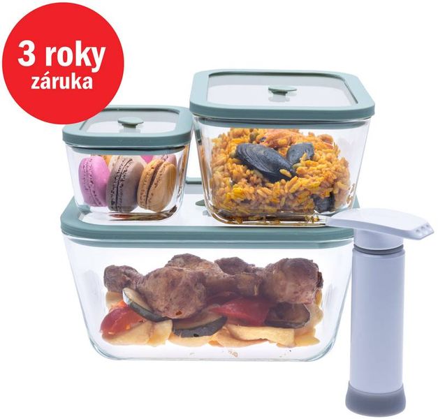 STATUS Viva 4-dielny set sklenených vákuových dóz 131201, mint