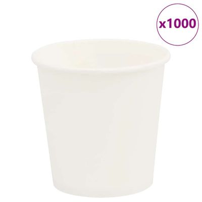 vidaXL papierové šálky na kávu 1000 ks 4oz 100ml Biela