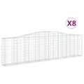 vidaXL Oblúkové gabiónové koše 8ks 400x30x100/120cm pozinkované železo