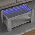 vidaXL Konferenčný stolík s LED betónový 93x53x45 cm kompozitné drevo