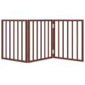 vidaXL Brána pre psa skladacia 3 panely hnedá 150 cm topoľové drevo