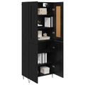 vidaXL Highboard Čierny dub 69,5 x 34 x 180 cm Kompozitné drevo