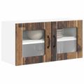 vidaXL Nástenný sklenený kabinet LUCCA Staré drevo 80 x 31 x 40 cm