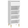 vidaXL Botník biely 40x36x105 cm spracované drevo