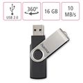 HAMA Rotate, USB Kľúč, 16GB, strieborný/čierny