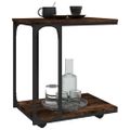 vidaXL Bočný stolík s kolieskami dymový dub 50x35x55,5 cm sprac. drevo