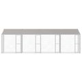 vidaXL Klietka pre psa s strechou Strieborná 800 x 200 x 256 cm