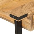 vidaXL Stolík so zásuvkami 105x55x70 cm mangovníkový masív a železo
