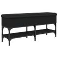 vidaXL Lavička na topánky čierna 102x32x45 cm kompozitné drevo