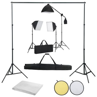 vidaXL Fotografické vybavenie, softboxy, pozadie a odrazová doska