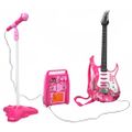Detská elektrická gitara 22407 ružová + mikrofón + zesilovač