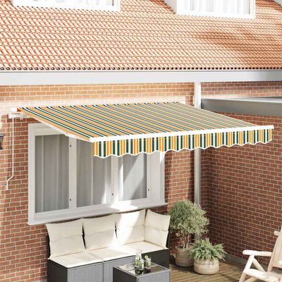 vidaXL Sklopná markíza Zelená 350 x 200 cm látka