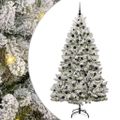 vidaXL Umelý Sklápací Vianočný Stromček 300 LED Zelená a biela 210 cm