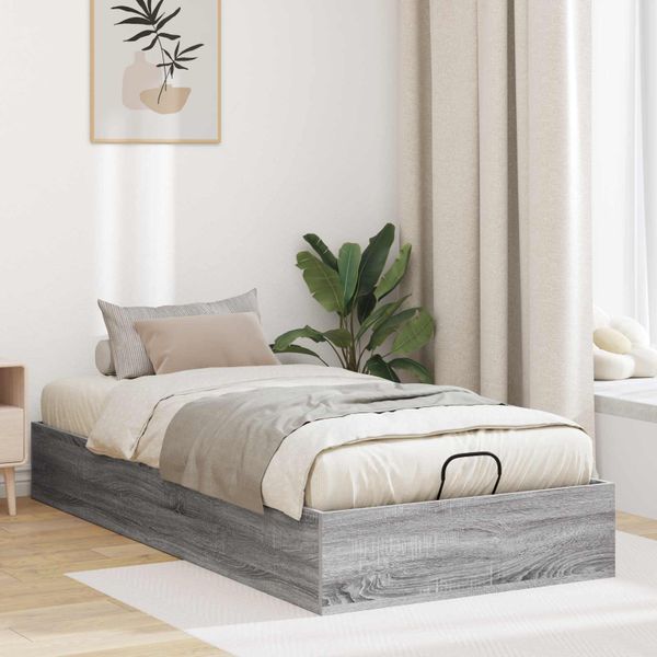 vidaXL Otomanový posteľný rám Sivá Sonoma 203 x 100 x 25 cm