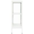 vidaXL Komoda biela 75x35x105 cm oceľ a sklo