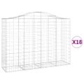 vidaXL Oblúkové gabionové koše 18 ks 200x50x140/160 cm pozink. železo