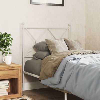 vidaXL Kovové náhradné čelo postele biele 80 cm