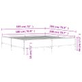 vidaXL Posteľný rám dub sonoma 180x200 cm kompozitné drevo a kov