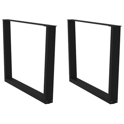 vidaXL Nohy k jedálenskému stolu v tvare V, 2 ks, čierne, 100 x (72-73,3) cm, oceľ