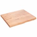 vidaXL Nástenná polica bledohnedá 60x50x(2-4) cm ošetrený masívny dub