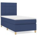 vidaXL Posteľný rám boxsping s matracom modrý 80x200 cm látka