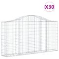 vidaXL Oblúkové gabiónové koše 30 ks 200x30x100/120cm pozinkov. železo