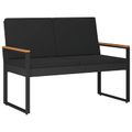 vidaXL Vonkajšia lavička 2 -Seater 107 x 61 x 80 cm polyratan Čierna