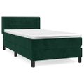 vidaXL Posteľný rám boxsping s matracom tmavozelený 80x200 cm zamat