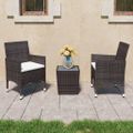 vidaXL 3-dielna bistro súprava polyratan a tvrdené sklo hnedá