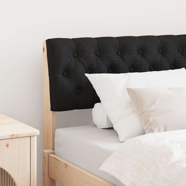 vidaXL Čalúnené čelo postele Čierna 90 cm Masívne borovicové drevo