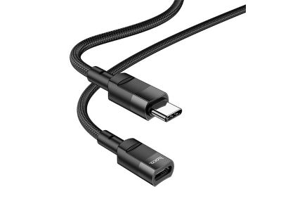 HOCO U107 Predlžovací kábel USB-C/USB-C 1,2 m čierny