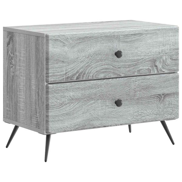 vidaXL Nočný stolík Sivá sonoma 62 x 34,5 x 47,5 cm Kompozitné drevo
