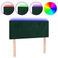 vidaXL Čelo postele s LED tmavozelené 80x5x78/88 cm zamat