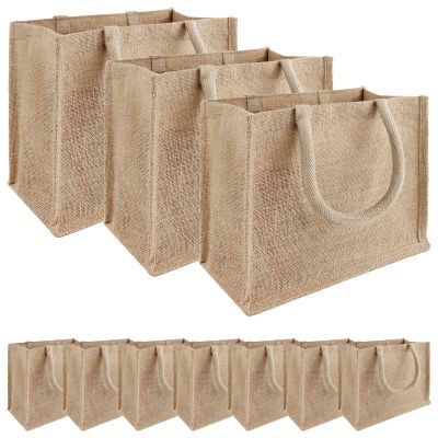vidaXL Jutové tašky 10 Prírodná 26 x 22 x 14 cm 100% Tossa juta