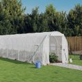 vidaXL Fóliovník s oceľovým rámom biely 44 m² 22x2x2 m