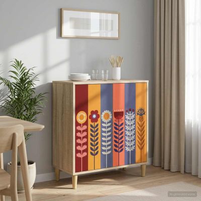 vidaXL Servírovacia skriňa ESSEN Sonoma 69 x 33 x 75 cm