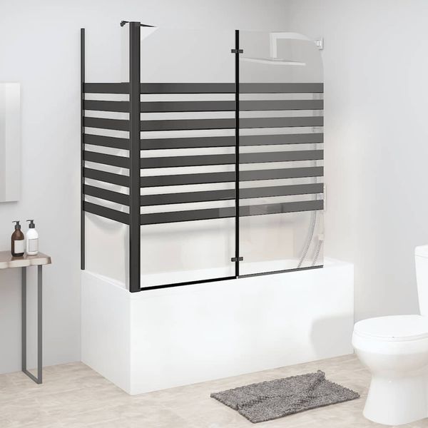 vidaXL Pruhovaná vaňová zástena 120x68x130 cm, tvrdené sklo