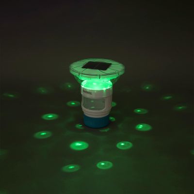 Bestway Plávajúce solárne svetlo s LED pásikmi Biela Ø 7,6 cm PC a ABS