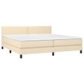 vidaXL Boxspring posteľ s matracom krémová 200x200 cm látka