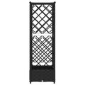 vidaXL Vyvýšený záhon s mriežkou a strechou Čierna 124 x 40 x 121 cm