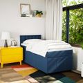 vidaXL Posteľný rám boxspring s matracom modrý 90x190 cm látka