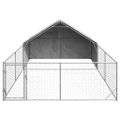 vidaXL Vonkajšia búda pre psov s výbehom, 6x3x1,9 m, pozinkovaná oceľ