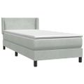 vidaXL Posteľný rám boxsping s matracom bledosivý 90x220 cm zamat
