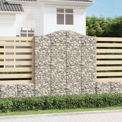vidaXL Oblúkový gabionový kôš 11ks 200x30x220/240cm pozinkované železo