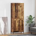 vidaXL Highboard Staré drevo 69,5 x 34 x 180 cm Kompozitné drevo