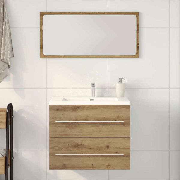 vidaXL Kúpeľňová skrinka pod umývadlo, dubový drevený remeselník, 60x38,5x48 cm, imitácia dreva