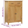 vidaXL Skrinka na topánky 76x37x105 cm, dubový masív